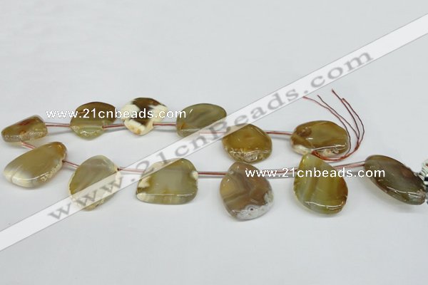 CTD610 Top drilled 25*35mm - 30*40mm freeform agate gemstone beads