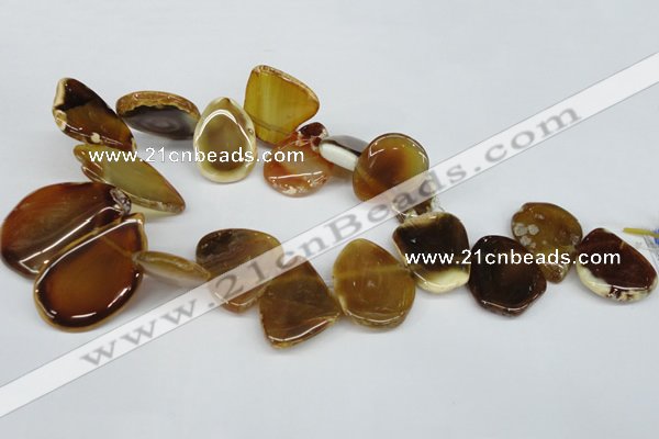 CTD611 Top drilled 25*30mm - 34*45mm freeform agate gemstone beads