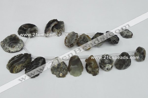 CTD615 Top drilled 15*20mm - 25*35mm freeform agate gemstone beads