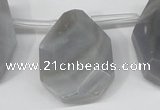 CTD616 Top drilled 22*30mm - 25*35mm faceted freeform grey agate beads