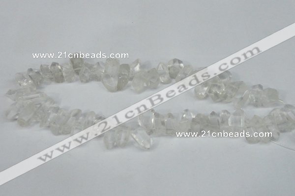 CTD624 Top drilled 8*15mm - 10*25mm faceted nuggets white crystal beads