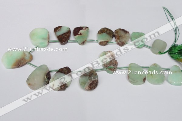 CTD636 Top drilled 18*25mm - 28*40mm freeform australia chrysoprase beads