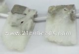 CTD645 Top drilled 15*25mm - 25*40mm freeform quartz beads