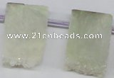 CTD651 Top drilled 15*25mm - 25*40mm freeform plated quartz beads