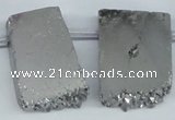 CTD652 Top drilled 15*25mm - 25*40mm freeform plated quartz beads