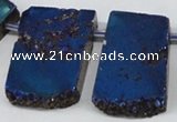 CTD655 Top drilled 15*25mm - 25*40mm freeform plated quartz beads