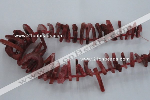 CTD671 Top drilled 10*25mm - 12*45mm wand agate gemstone beads