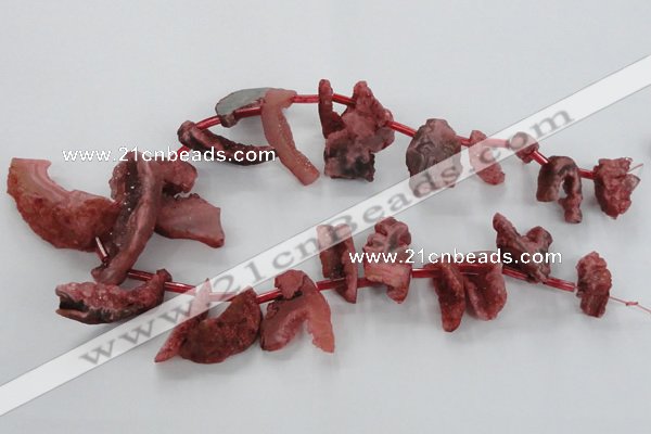 CTD679 Top drilled 12*20mm - 15*45mm freeform agate gemstone beads