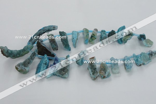 CTD682 Top drilled 12*20mm - 15*45mm freeform agate gemstone beads