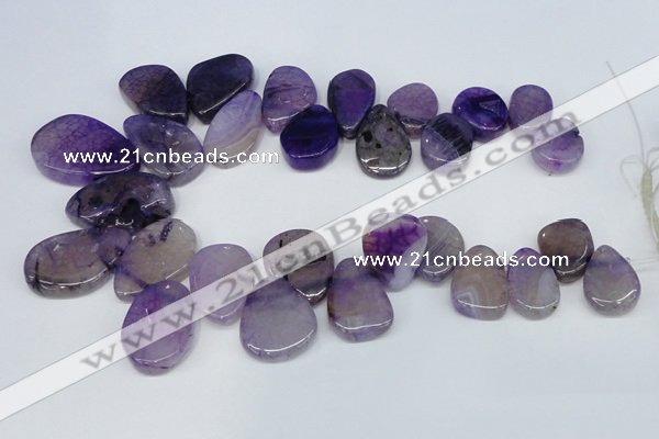 CTD687 Top drilled 18*25mm - 28*40mm freeform agate gemstone beads