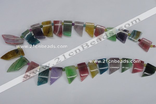 CTD738 Top drilled 15*20mm - 15*40mm wand agate gemstone beads