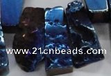 CTD747 Top drilled 15*25mm - 20*65mm freeform plated agate beads