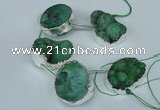 CTD771 30*35mm - 35*45mm freeform agate beads with brass setting