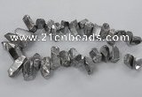 CTD781 Top drilled 8*18mm - 15*35mm nuggets plated quartz beads