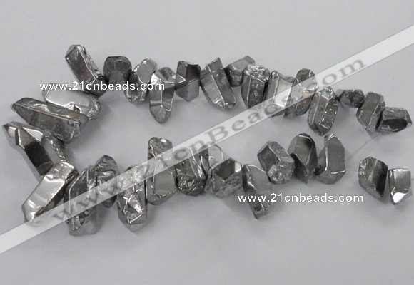 CTD781 Top drilled 8*18mm - 15*35mm nuggets plated quartz beads