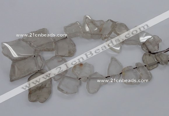 CTD790 Top drilled 20*25mm - 35*45mm freeform smoky quartz beads