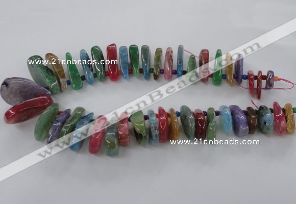 CTD793 Top drilled 15*25mm - 25*40mm freeform agate gemstone beads