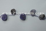 CTD803 Top drilled 20*30mm - 25*35mm freeform agate beads