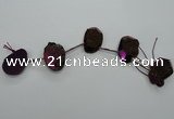 CTD809 Top drilled 20*30mm - 25*35mm freeform plated agate beads