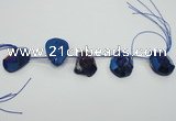 CTD810 Top drilled 20*30mm - 25*35mm freeform plated agate beads
