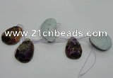 CTD814 Top drilled 25*35mm - 35*45mm freeform plated agate beads