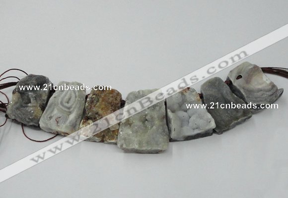 CTD822 Top drilled 20*30mm - 35*45mm trapezoid agate beads