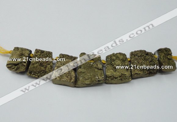 CTD823 Top drilled 20*30mm - 35*45mm trapezoid agate beads