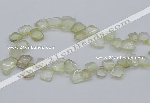 CTD824 Top drilled 15*20mm - 20*25mm freeform lemon quartz beads