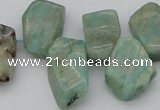 CTD826 Top drilled 15*20mm - 20*25mm freeform Russian amazonite beads