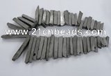 CTD835 Top drilled 6*25mm - 8*55mm sticks plated agate beads