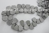 CTD900 Top drilled 15*20mm - 20*30mm freeform plated quartz beads