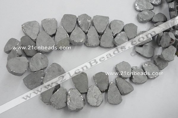 CTD900 Top drilled 15*20mm - 20*30mm freeform plated quartz beads