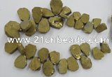 CTD901 Top drilled 15*20mm - 20*30mm freeform plated quartz beads