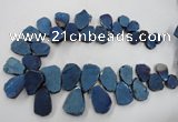 CTD902 Top drilled 15*20mm - 20*30mm freeform plated quartz beads