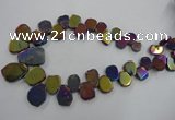 CTD905 Top drilled 15*20mm - 20*30mm freeform plated quartz beads