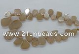 CTD908 Top drilled 15*20mm - 20*30mm freeform plated quartz beads