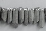 CTD910 Top drilled 5*15mm - 6*25mm wand plated quartz beads