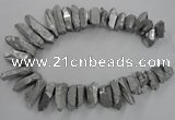 CTD922 Top drilled 15*20mm - 18*38mm wand plated quartz beads