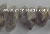 CTD933 Top drilled 10*14mm - 15*25mm faceted nuggets amethyst beads