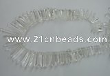 CTD936 Top drilled 6*15mm - 7*40mm wand A grade white crystal beads