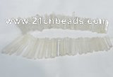 CTD939 Top drilled 5*25mm - 6*60mm sticks white crystal beads