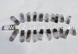 CTD940 Top drilled 8*25mm - 10*40mm sticks druzy amethyst beads