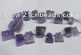 CTD941 Top drilled 14*20mm - 28*35mm freeform druzy amethyst beads