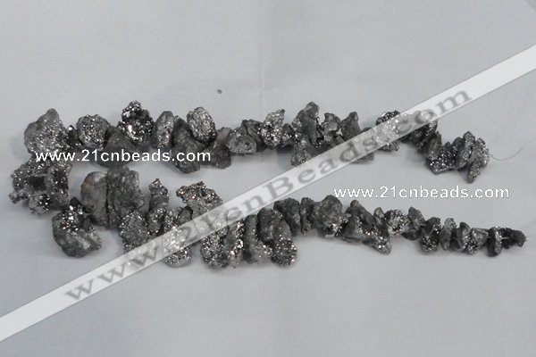 CTD943 Top drilled 10*15mm - 15*25mm nuggets plated druzy agate beads