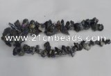 CTD944 Top drilled 10*15mm - 15*25mm nuggets plated druzy agate beads