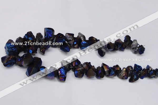 CTD948 Top drilled 8*10mm - 18*25mm faceted nuggets plated amethyst beads