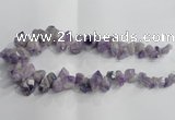 CTD952 Top drilled 8*12mm - 18*25mm faceted nuggets plated amethyst beads