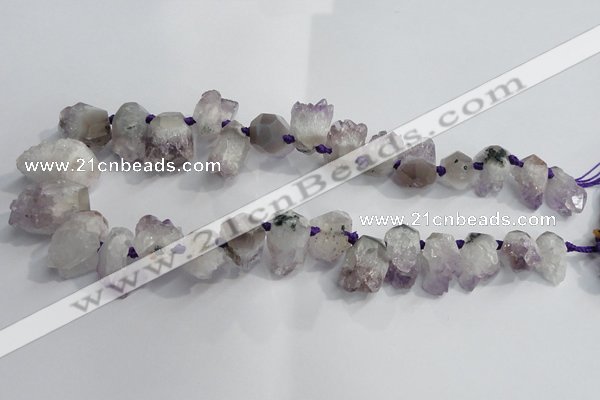 CTD953 Top drilled 10*15mm - 18*25mm nuggets druzy amethyst beads