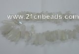 CTD957 Top drilled 8*20mm - 10*35mm nuggets AB-color white crystal beads