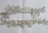 CTD958 Top drilled 10*20mm - 15*35mm nuggets AB-color white crystal beads